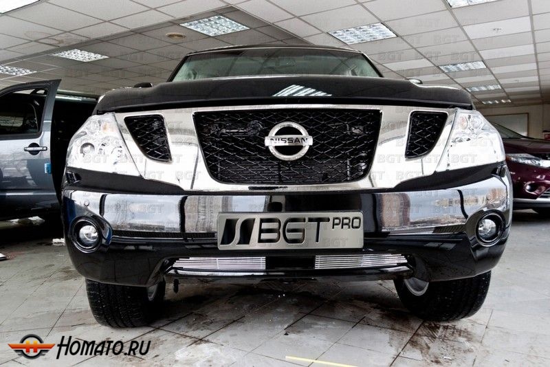 Решетка в бампер для Nissan Patrol «2010+» Тип Billet | Нижняя