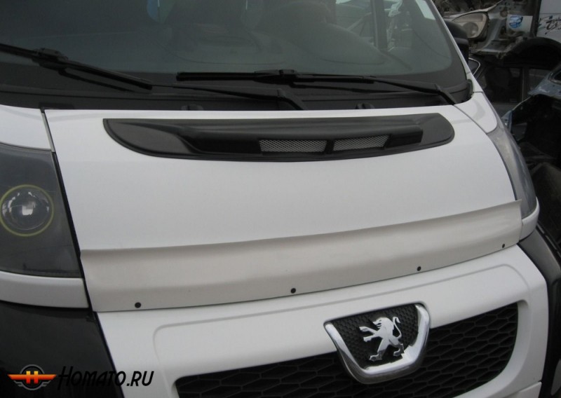 Воздухозаборник на капот (со скотчем 3М) для Peugeot Boxer 2006-2013 (250 кузов) | шагрень