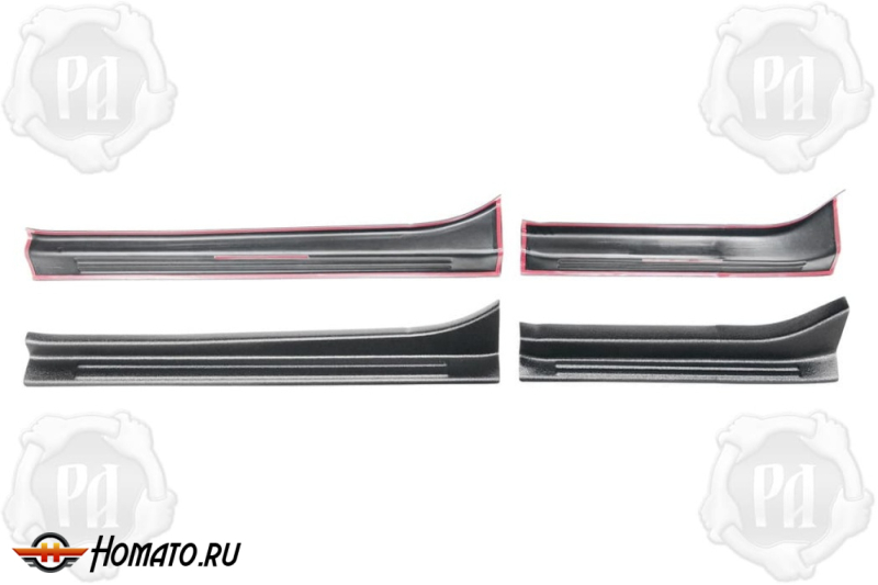 Накладки на внутренние пороги дверей Лада Гранта седан 2011+/2018+ | шагрень