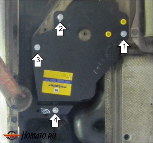Защита картера Opel Astra J 2009-2015 | топливные трубки, 2 мм, сталь | MOTODOR | 01527