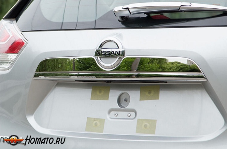Хром накладка над номером на крышку багажника для Nissan X-Trail (T32) 2014+
