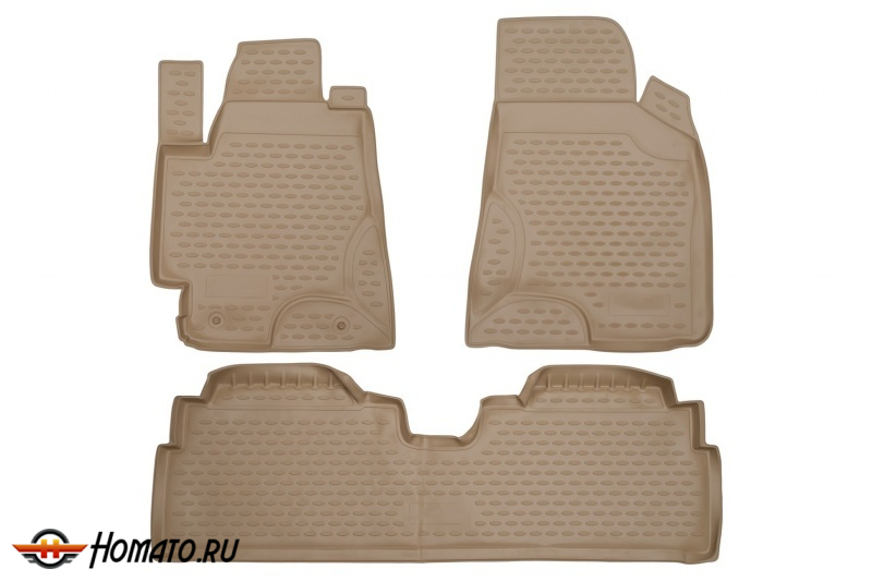 Коврики в салон TOYOTA Highlander (I ХU20) 2001-2007 3 шт. бежевый (полиуретан) / Тойота Хайлендер