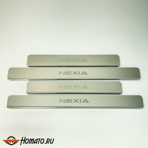 Накладки на пороги Daewoo Nexia N100 1996-; N150 2008- | нержавейка, INOX, 4 штуки