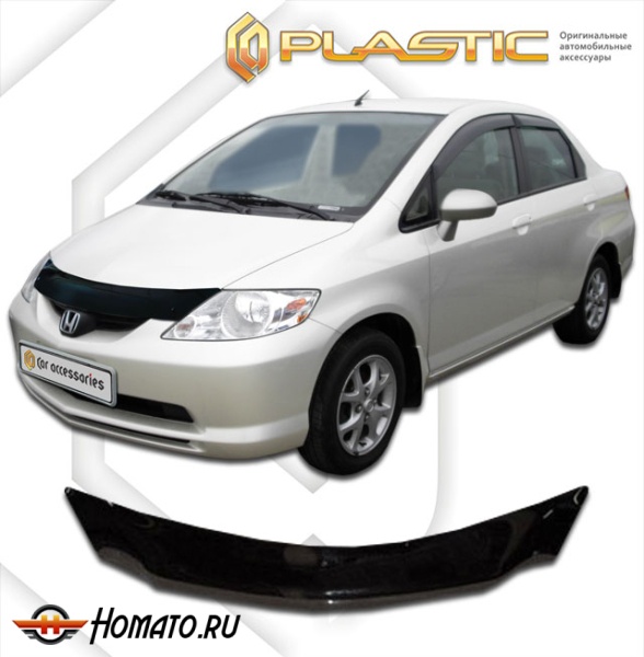 Дефлектор капота Honda Fit Aria 2002-2004 (D-6,7,8,9) | черный
