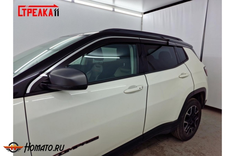 Дефлекторы Jeep Compass (MP) 2018+/2022+ | премиум, плоские, 2D