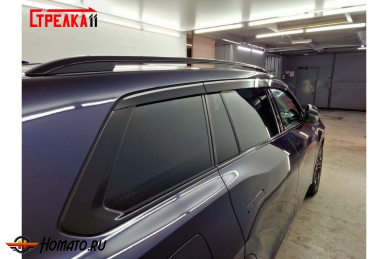 Дефлекторы Фольксваген Терамонт ПРО 2025+ | с хром молдингом, из 6 частей, премиум, плоские, 2D