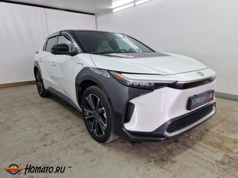 Дефлекторы Toyota bZ 2025+ | с хром молдингом, из 8 частей, премиум, плоские, 2D