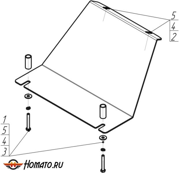 Защита картера Chevrolet Niva 2002-2009 | двигатель, 3 мм, сталь | MOTODOR | 13005