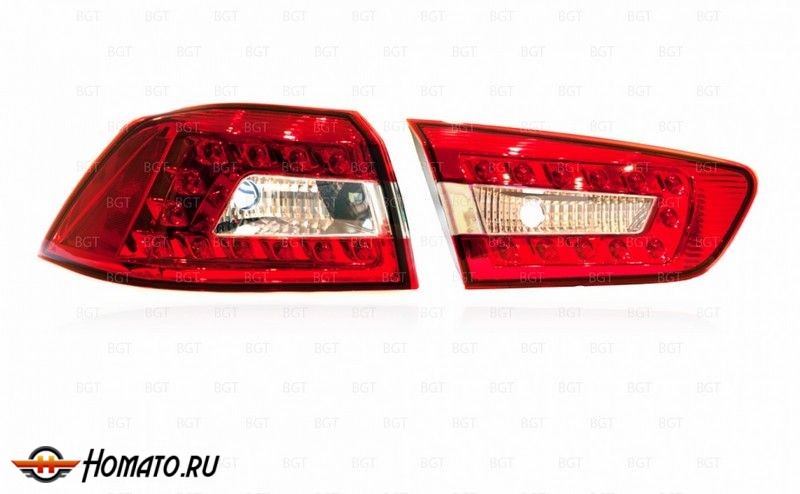 Задняя оптика для Mitsubishi Lancer X Red/Clear