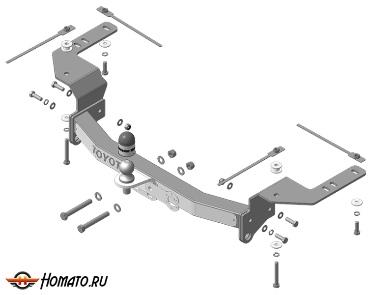 Фаркоп Toyota Land Cruiser 200 2007-2012 | шар FE - оцинкованный, нагрузка 120/2000 | MOTODOR | 92517-FEN