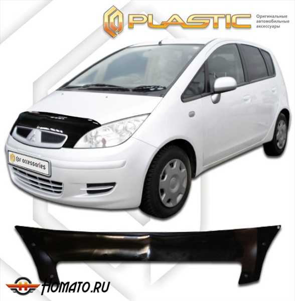 Дефлектор капота Mitsubishi Colt 2002-2005 (правый руль) | черный