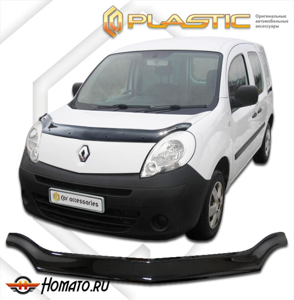 Дефлектор капота Renault Kangoo 2008-2013 | черный