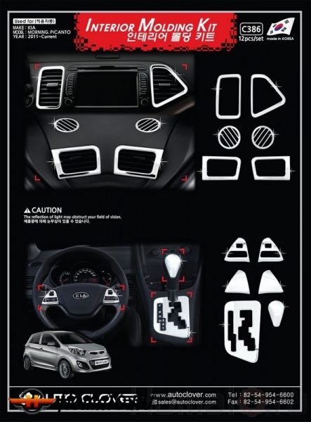 Хром накладки интерьера для Kia Picanto 2011+