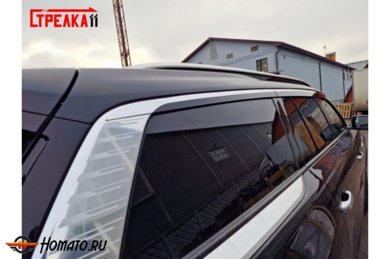 Дефлекторы Хончи ЛС7 2022+ | с хром молдингом, из 6 частей, премиум, плоские, 2D