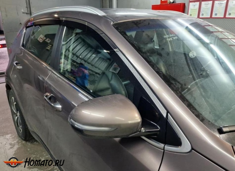 Дефлекторы KIA Sportage 4 2015-2022 | премиум, плоские, 2D