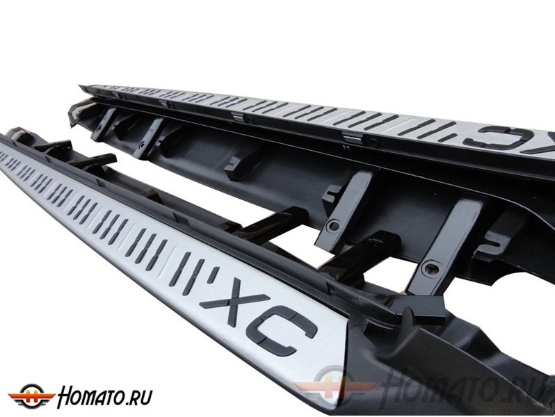 Пороги OEM для Volvo XC60 2014+ | черный пластик