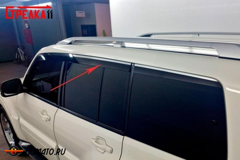 Дефлекторы Mitsubishi Pajero 4 2007+/2011+/2014+ | премиум, плоские, 2D