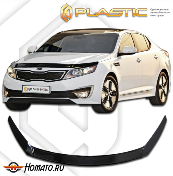 Дефлектор капота Kia Optima 3 2010-2016 (TF) | exclusive, черный