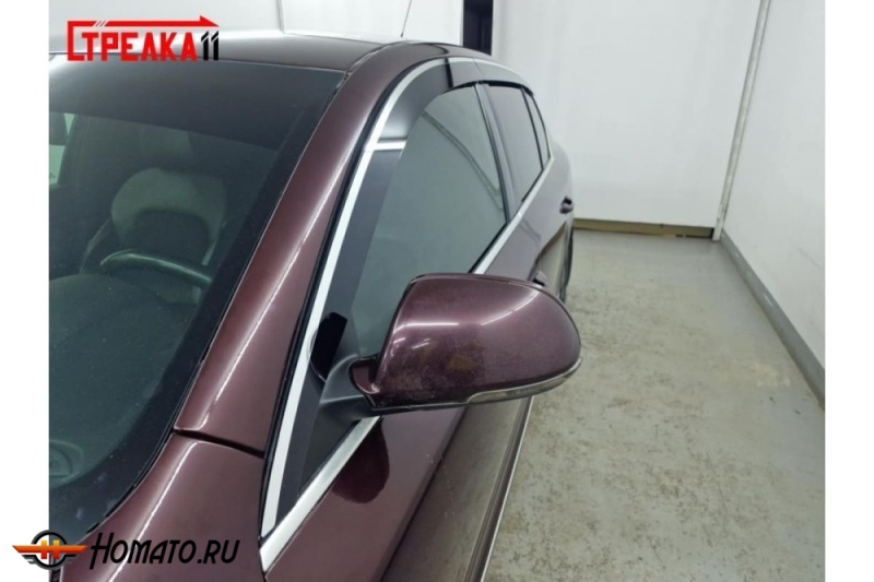 Дефлекторы Skoda Superb 2009-2015 лифтбек | премиум, плоские, 2D