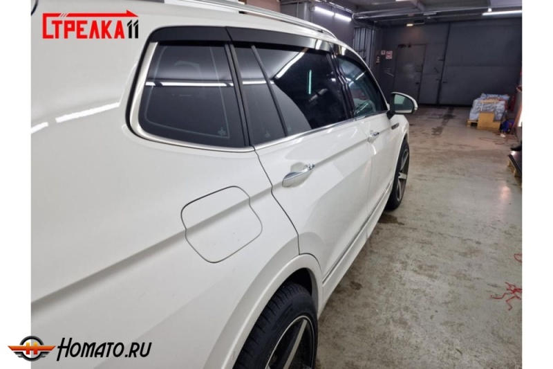 Дефлекторы Фольксваген Тигуан Л 2017+/2020+ (Китай) | из 6 частей, премиум, плоские, 2D