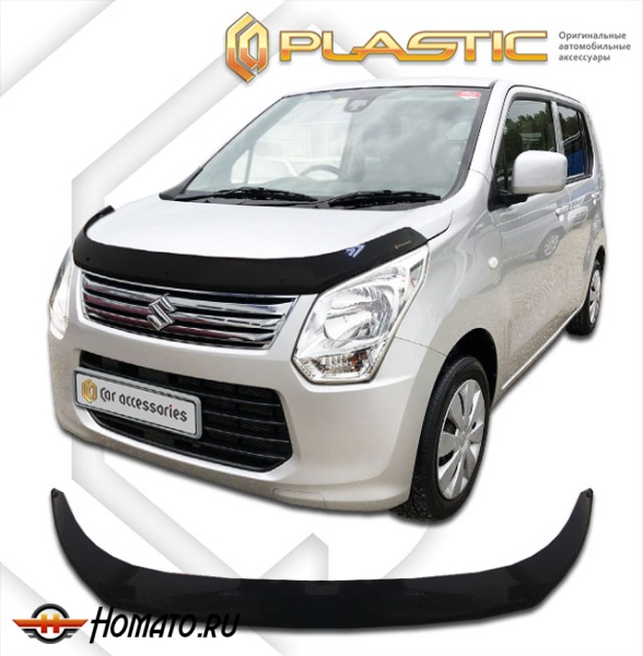 Дефлектор капота Suzuki Wagon R MH34S 2012-2014 | черный