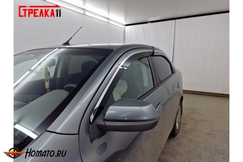 Дефлекторы Chevrolet Cobalt 2013-2022 | премиум, плоские, 2D