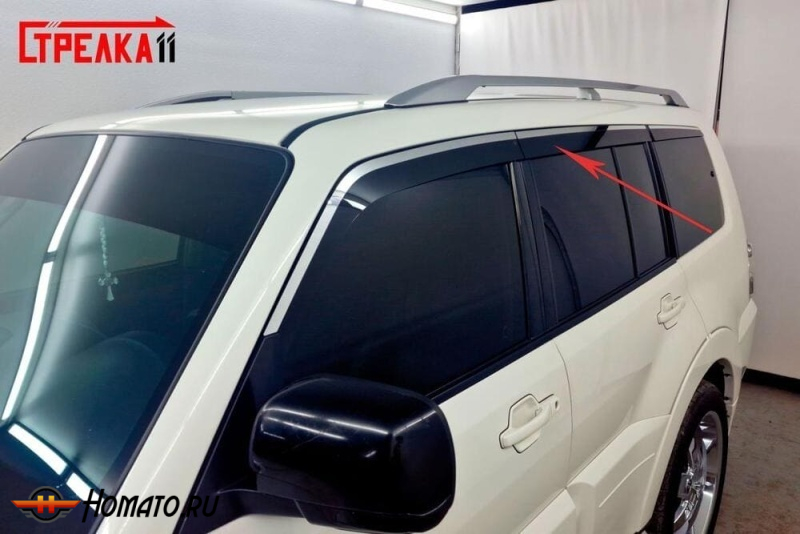 Дефлекторы Mitsubishi Pajero 4 2007+/2011+/2014+ | премиум, плоские, 2D