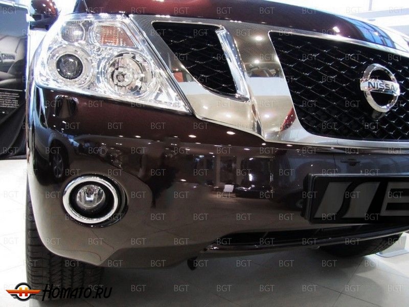 Накладки на передние противотуманные фары для Nissan Patrol Y62 2010+ | Хром 