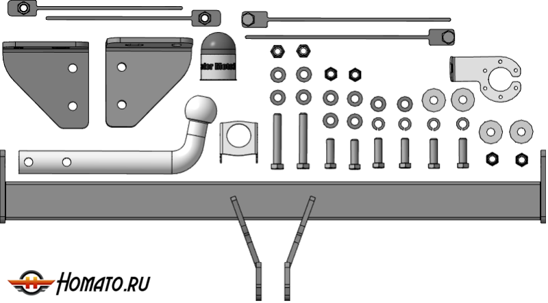 Фаркоп Belgee X50 / X50+ | шар A - оцинкованный, нагрузка 75/1500 | MOTODOR | 94211-A