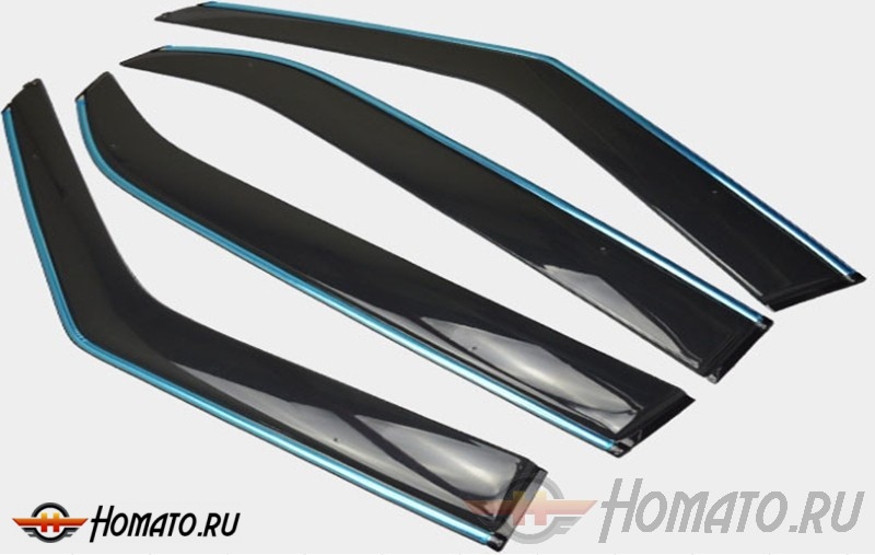 Дефлекторы боковых окон с нержавеющим молдингом для Hyundai Creta 2015+ | OEM Style