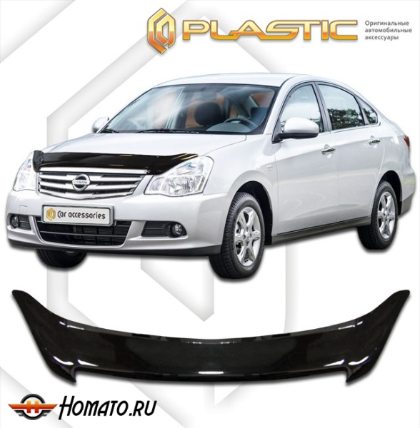 Дефлектор капота Nissan Bluebird Sylphy 2005-2012 (G11) | черный