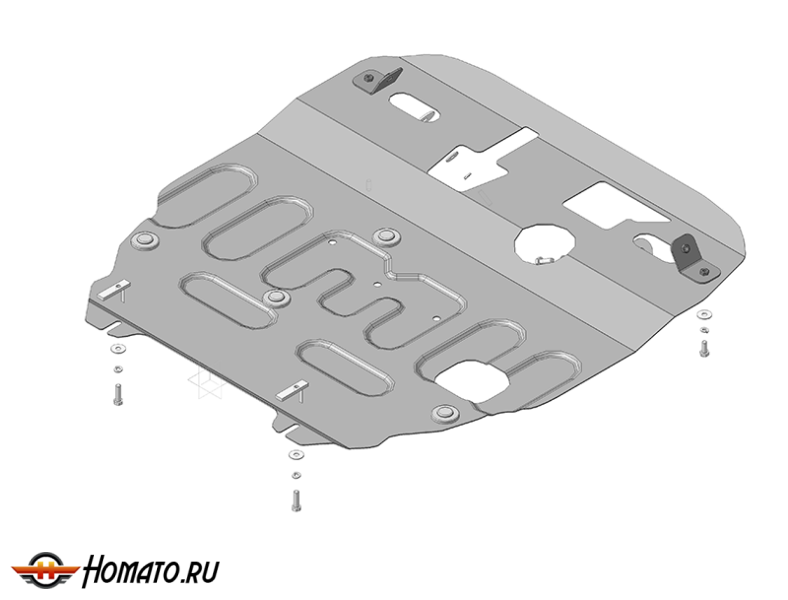 Защита картера Mitsubishi ASX 2012- | двигатель + КПП, 2 мм, сталь | MOTODOR | 71337