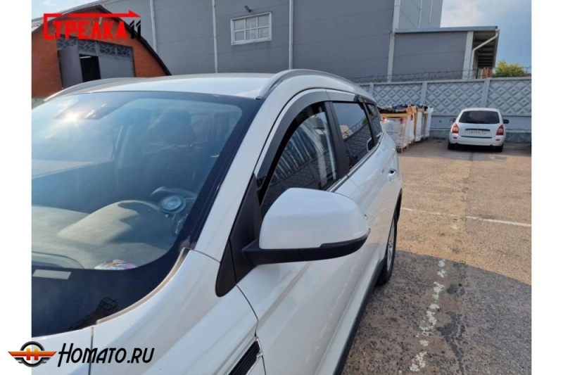 Дефлекторы VGV U75 Plus | с хром молдингом, из 6 частей, премиум, плоские, 2D