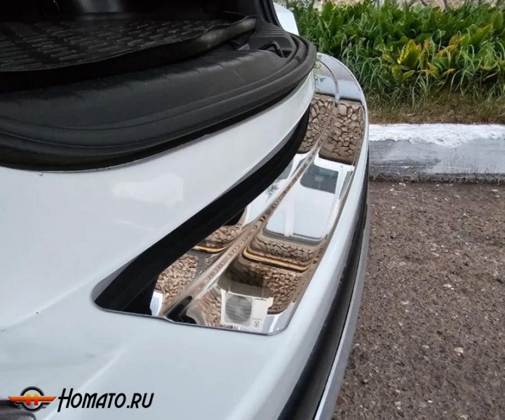 Накладка на задний бампер для Тойота Рав 4 2015-2019 рестайл | зеркальная нержавейка