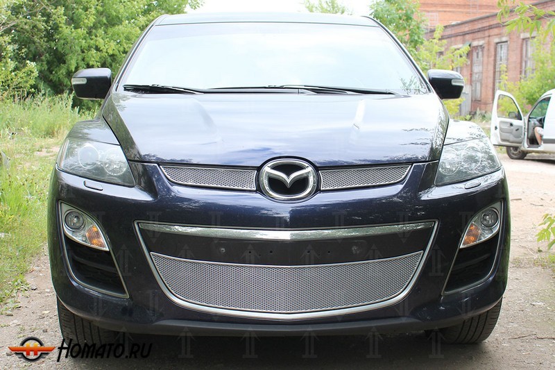 Защита радиатора для Mazda CX-7 (2010-2012) рестайл | Премиум