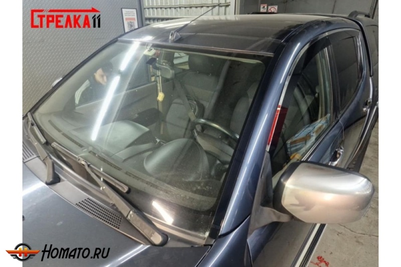 Премиум водостоки дефлекторы лобового стекла Митсубиси Л200 4 2007-2015