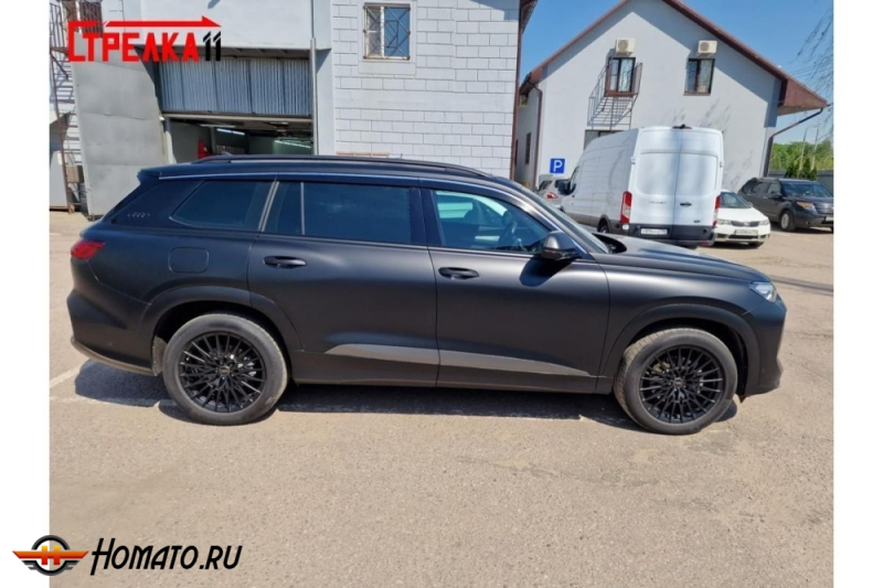 Дефлекторы Audi Q6 2023+ | с хром молдингом, из 6 частей, премиум, плоские, 2D