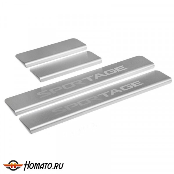 Накладки на пороги для Kia Sportage 4 2016+/2019+ | нержавейка, Rival