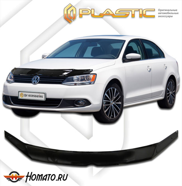 Дефлектор капота Volkswagen Jetta 6 2010- | черный