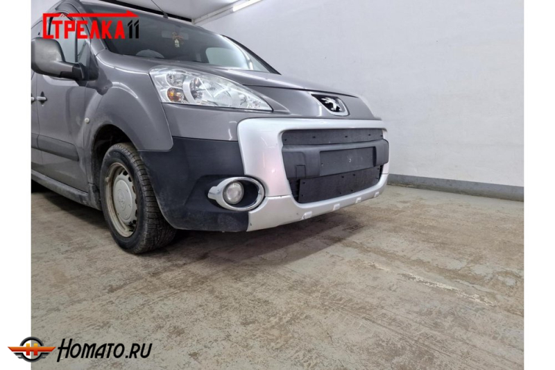 Зимняя защита радиатора Peugeot Partner B9 (2008-2012) дорестайл | на стяжках