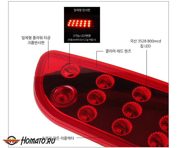 LED катафоты заднего бампера для Kia Sorento (2009-2012) | Корея