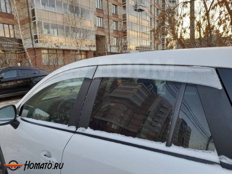 Дефлекторы ветровики Mitsubishi Outlander XL 2007-2009 | шелк белый