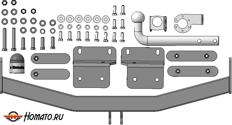 Фаркоп Hyundai Tucson 2021- | шар A - оцинкованный, нагрузка 100/2000 | MOTODOR | 90916-A
