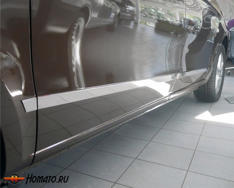 Молдинги дверей для Mercedes V-class / Vito (W447) 2015+ (короткая/средняя база - 2 сдвижные двери) | нержавейка