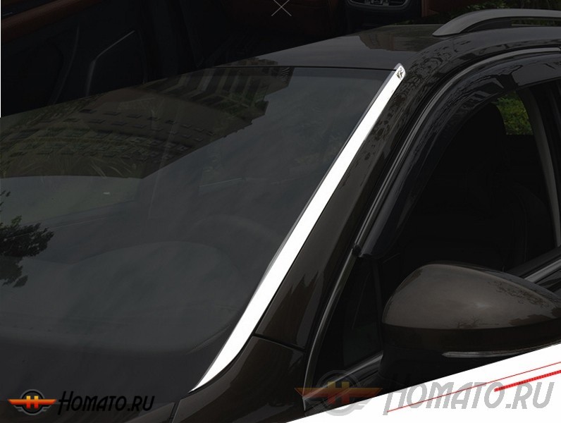 Молдинги лобового стекла для VW Tiguan 2017+ | нержавейка, 2 части