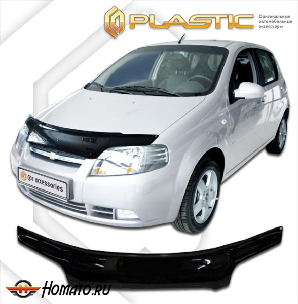 Дефлектор капота Chevrolet Aveo хэтчбэк 2006-2008 | черный