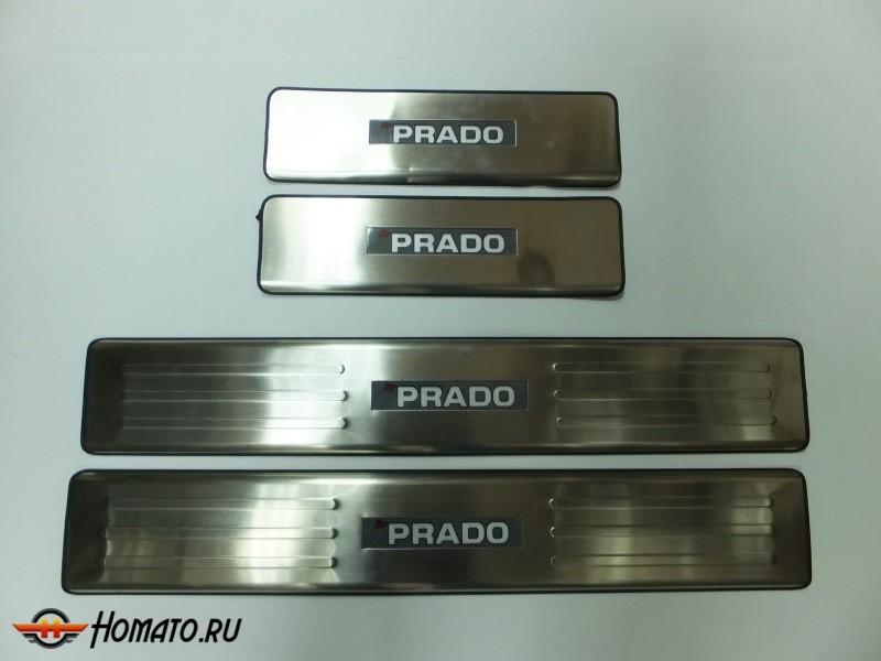 Накладки на дверные пороги с LED подстветкой, нерж. для TOYOTA Land Cruiser Prado J150