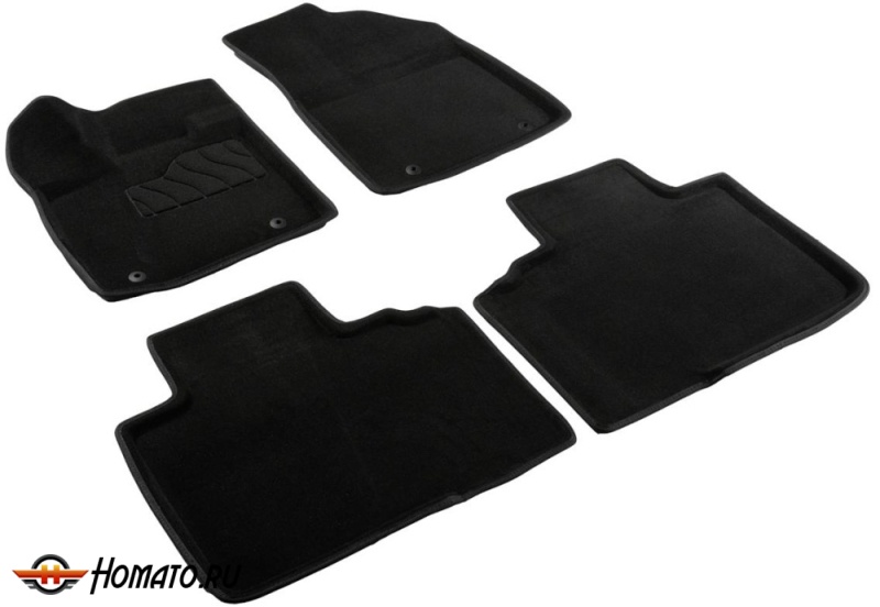 3D коврики Geely EX5 2025+ | Премиум | ворсовые | черные | Seintex