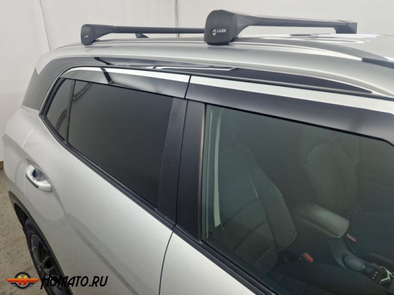 Накладки на задние стойки и крышу для Хендай Крета 2 2021+ | 4 штуки, декор