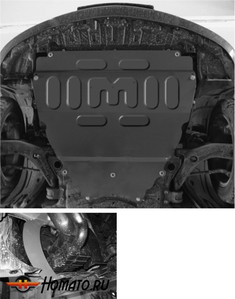 Защита картера Mazda 3 2003-2009 | двигатель + КПП, 2 мм, сталь | MOTODOR | 71123